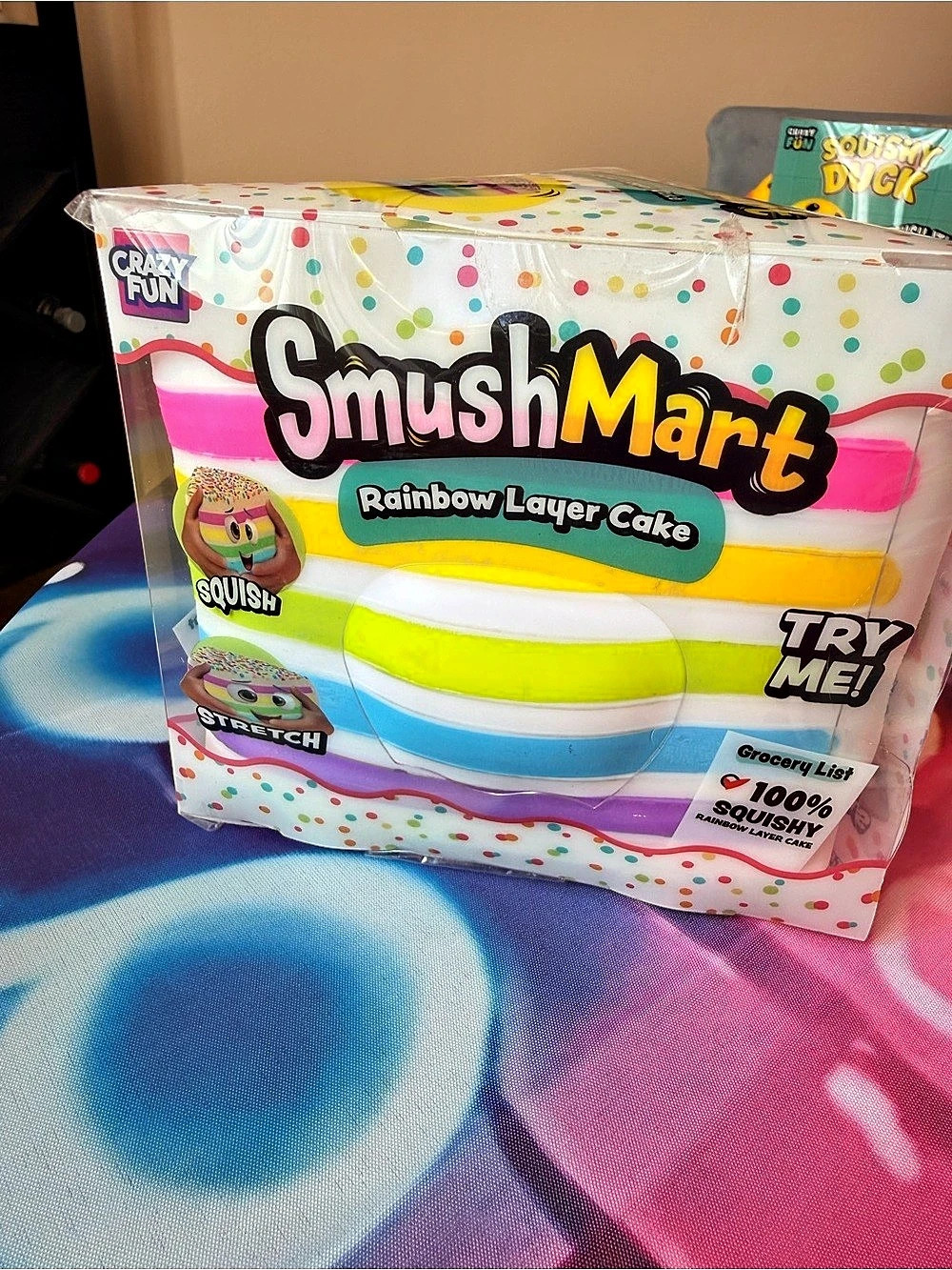Crazy Fun SmushMart Rainbow Layer Cake Plush NWT